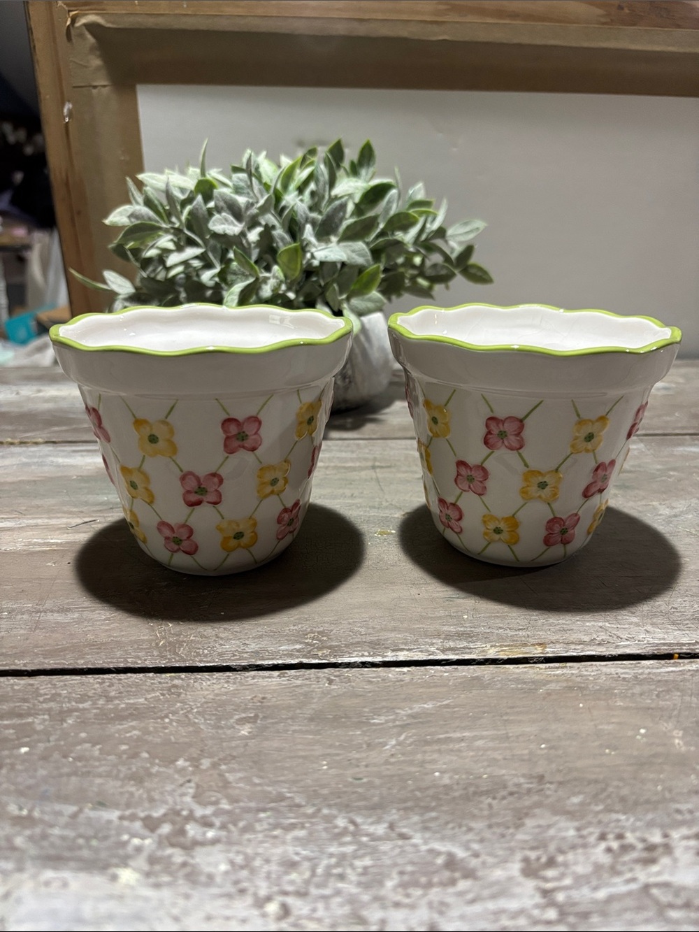 Longaberger Dogwood Cup planter set